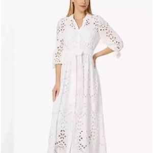 NWT Lily Pulitzer White Amitra Eyelit Midi Dress Sz 6